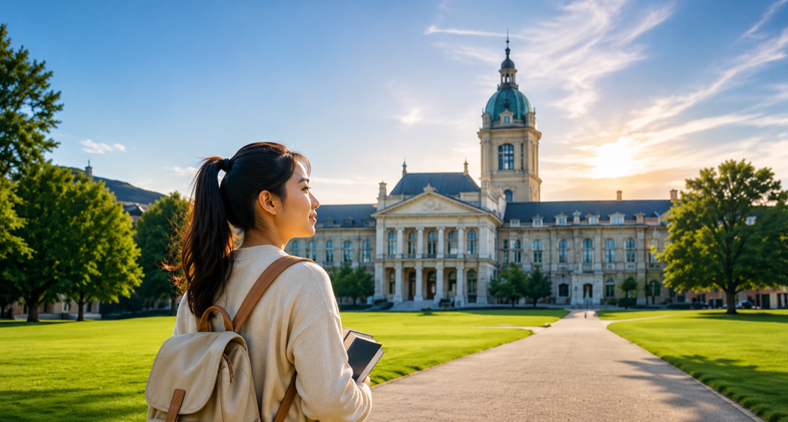 Student at European university campus
